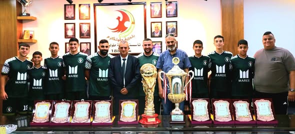 أبطال جمعية رواحل الخيرية المتوّجين بكأس دانا كب.. بضيافة رئيس بلدية طولكرم