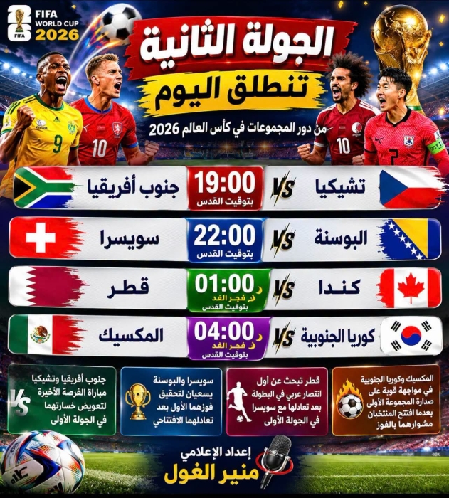 الجولة الثانية تنطلق مساء اليوم